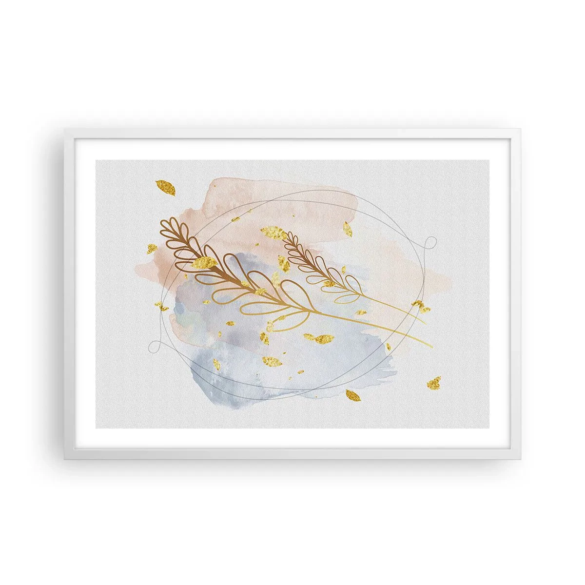 Plakat i hvid ramme - En gylden eksplosion - 70x50 cm