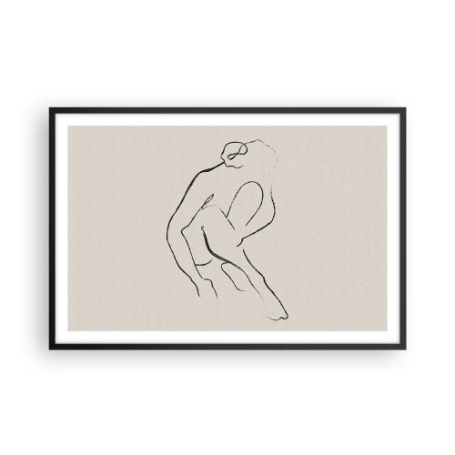 Plakat i sort ramme - Intim skitse - 91x61 cm