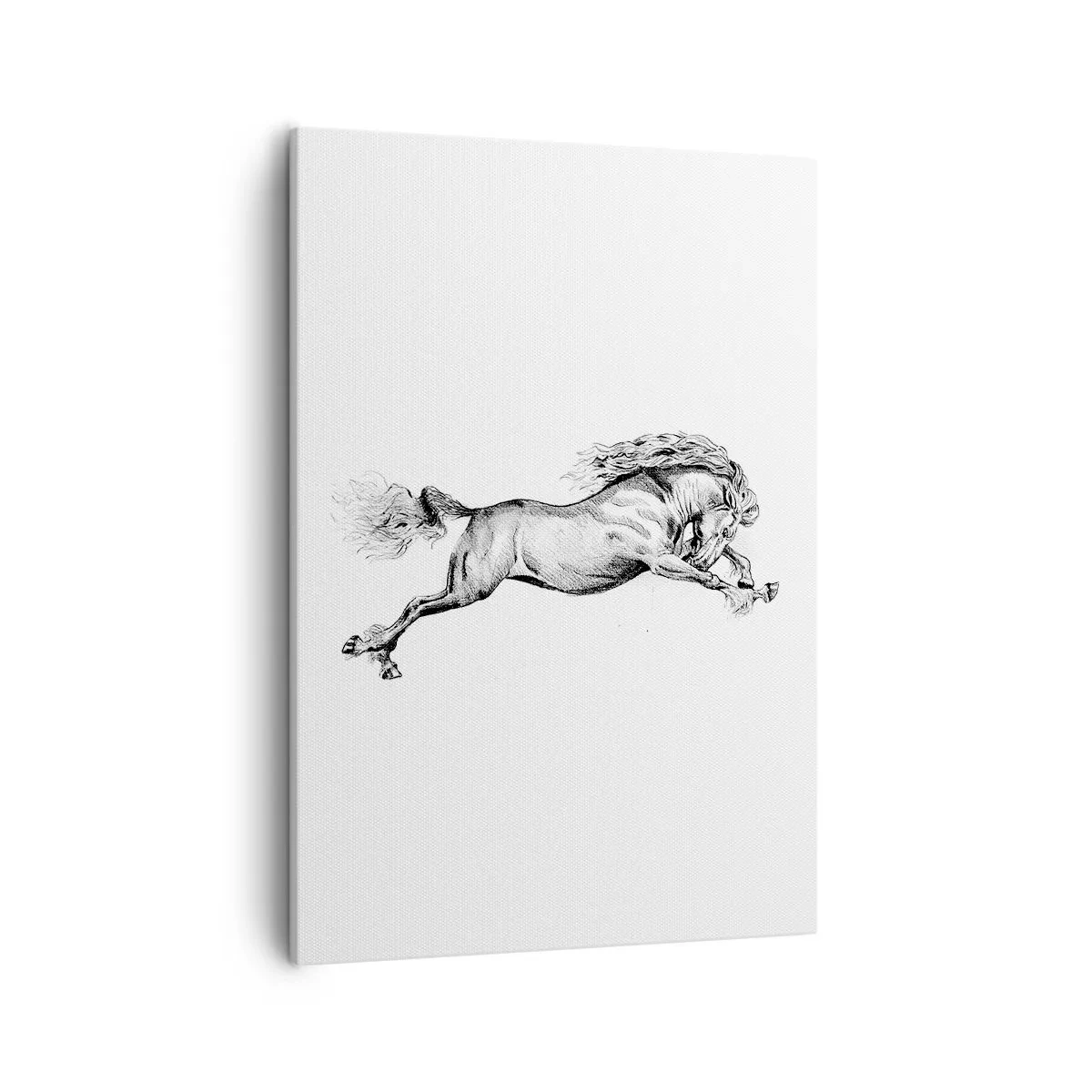 Lærredstryk - Billede på lærred - Stoppet i galop - 50x70 cm