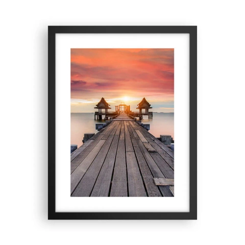 Plakat i sort ramme - Fra vest til øst - 30x40 cm