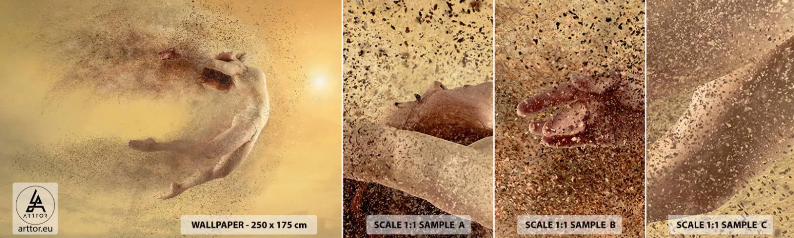 Prøve Fototapet Selvklæbende Deluxe Sticker - I dansende henrykkelse - Abstraktion, Kvinde, Grafik - 100x30 cm