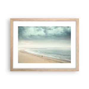 Plakat i ramme af lyst egetræ - På jagt efter fred - 40x30 cm