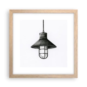 Plakat i ramme af lyst egetræ - Som for mange år siden... - 30x30 cm