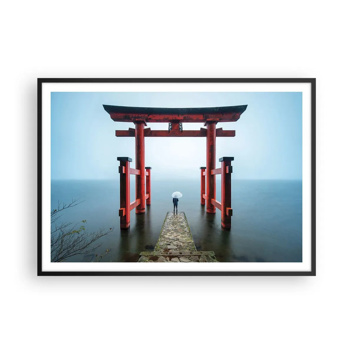 Plakat i sort ramme - Japansk drømmeri - 100x70 cm