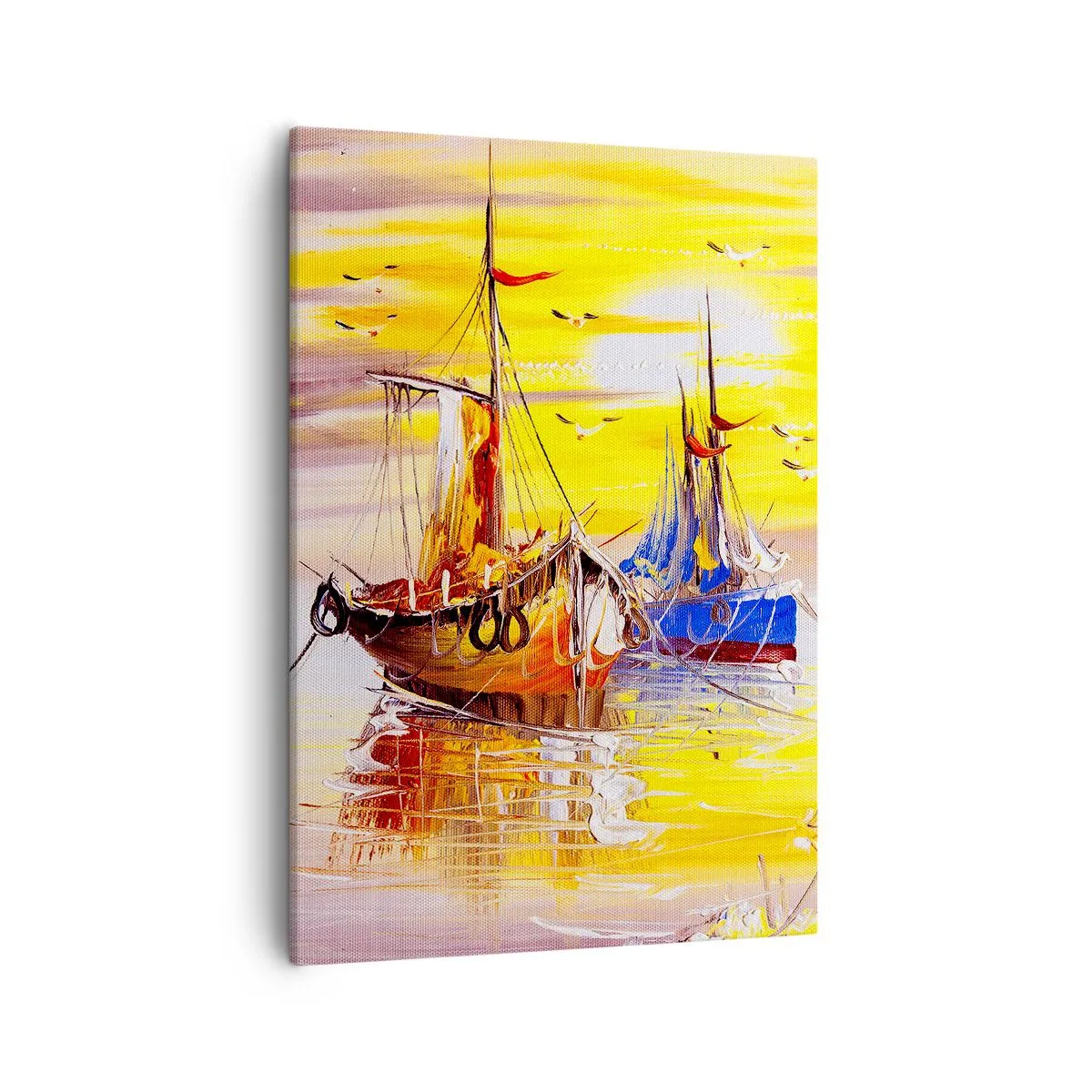 Lærredstryk - Billede på lærred - Et velfortjent hvil i havnen - 50x70 cm