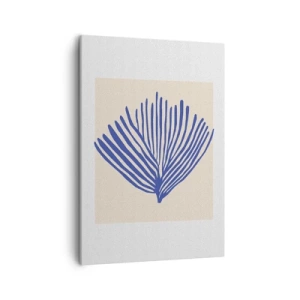 Lærredstryk - Billede på lærred - Blå vifte - 50x70 cm