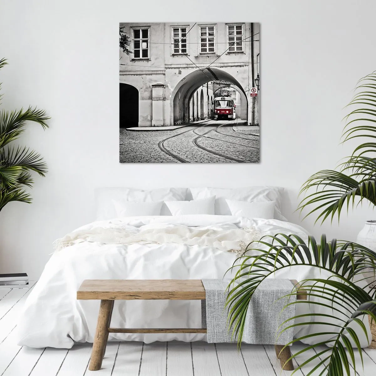 Lærredstryk - Billede på lærred - Gennem byens labyrint - 70x70 cm