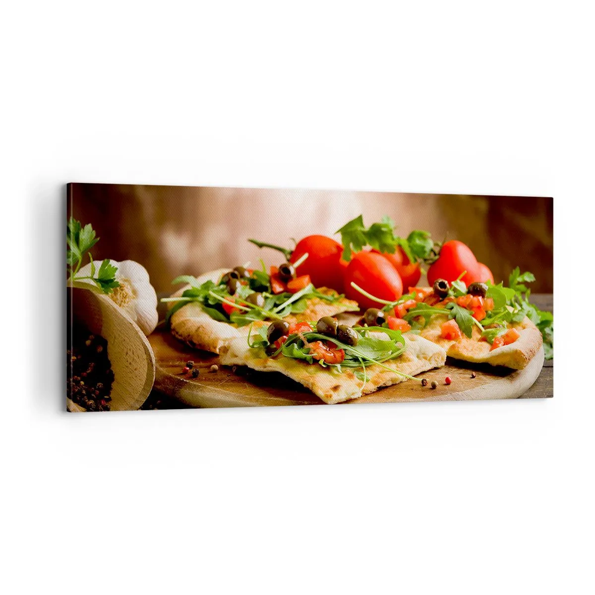 Lærredstryk - Billede på lærred - Direkte fra ovnen og fra haven - 100x40 cm