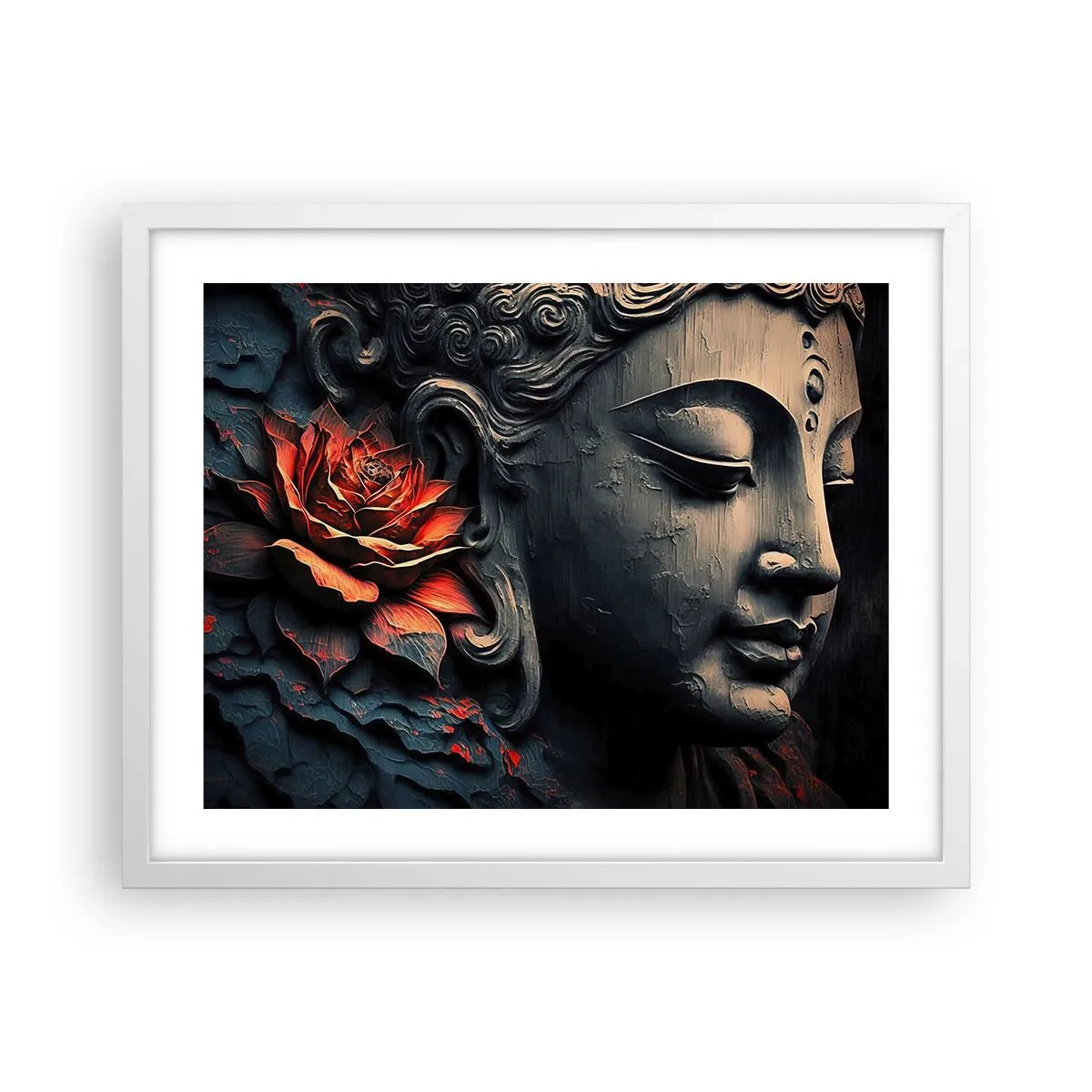 Plakat i hvid ramme - I pagt med verden - 50x40 cm