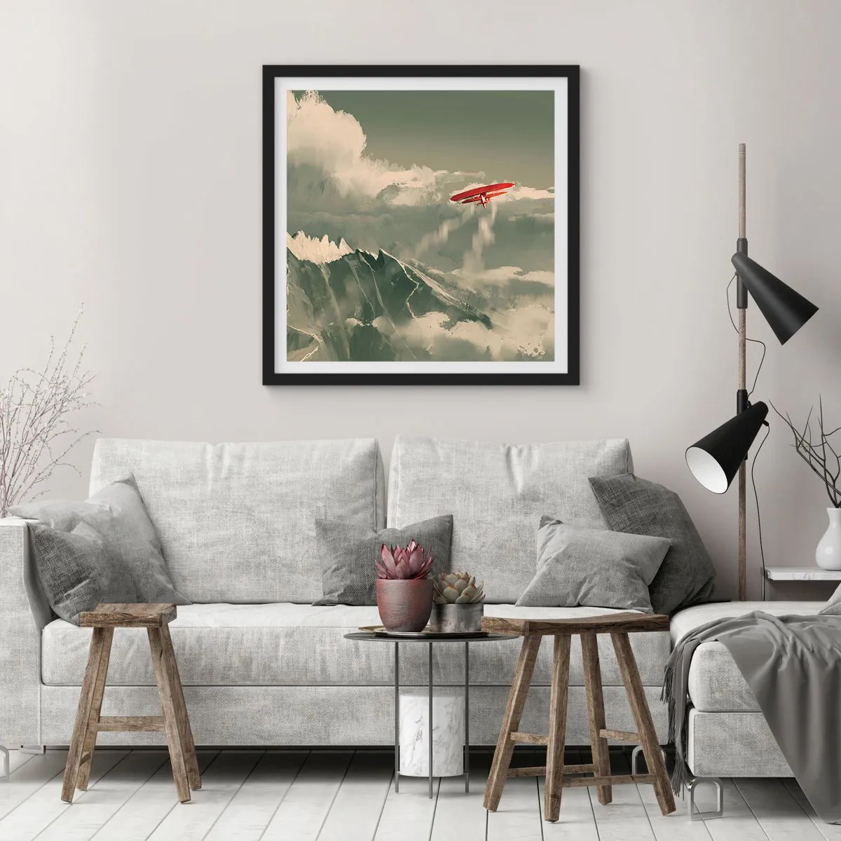 Plakat i sort ramme - Frygtløs pioner - 30x30 cm