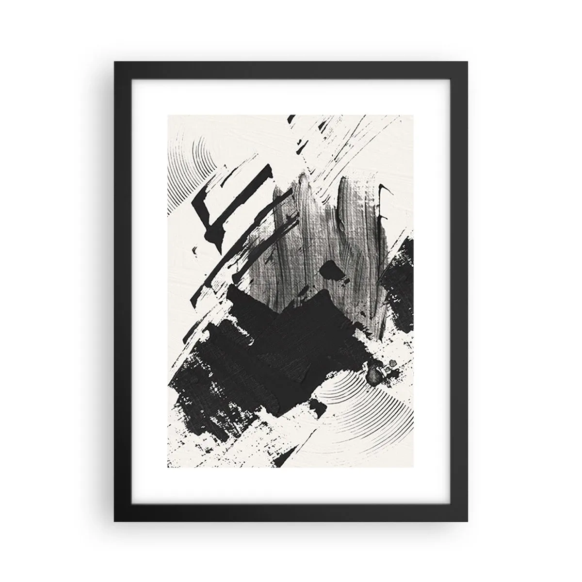 Plakat i sort ramme - Abstraktion - det sortes udtryk - 30x40 cm