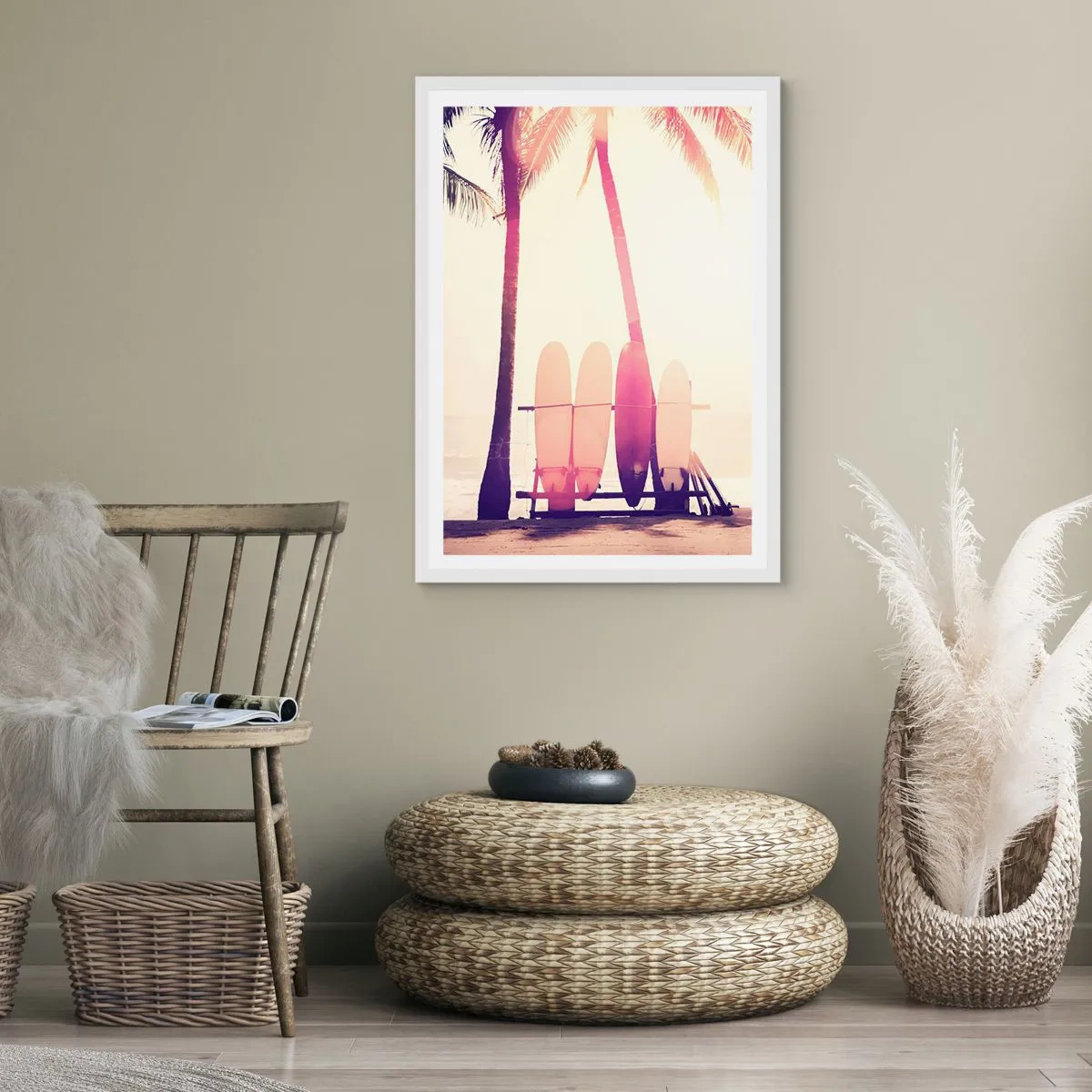 Plakat i hvid ramme - Det bliver en fantastisk dag - 50x70 cm