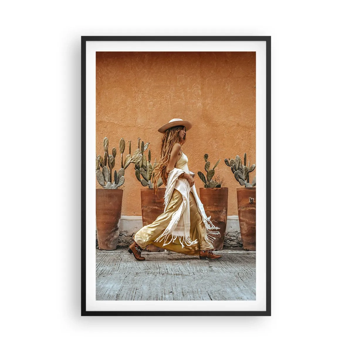 Plakat i sort ramme - I en hippieagtig stil - 61x91 cm