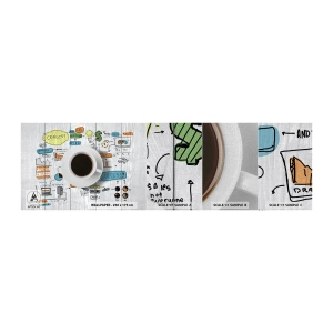 Prøve Fototapet Premium Canvas - Tid til en pause - Grafik, Kaffe, Espresso - 100x30 cm