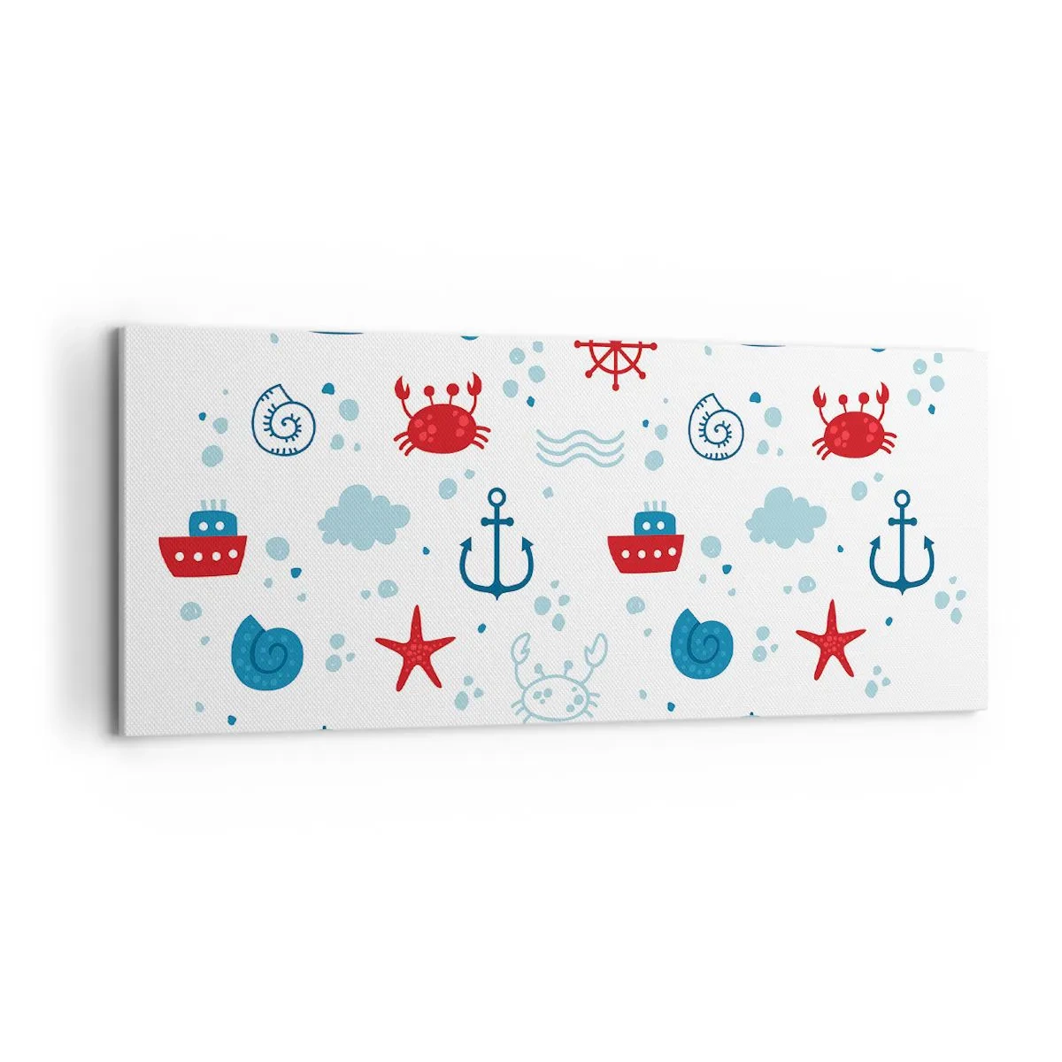 Lærredstryk - Billede på lærred - En fortælling om havet - 100x40 cm