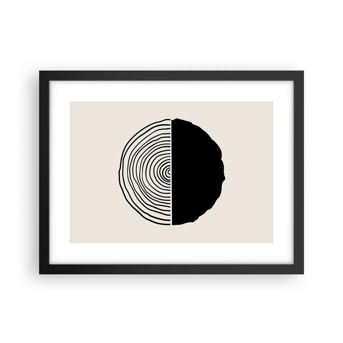 Plakat i sort ramme - Halvt og halvt - 40x30 cm