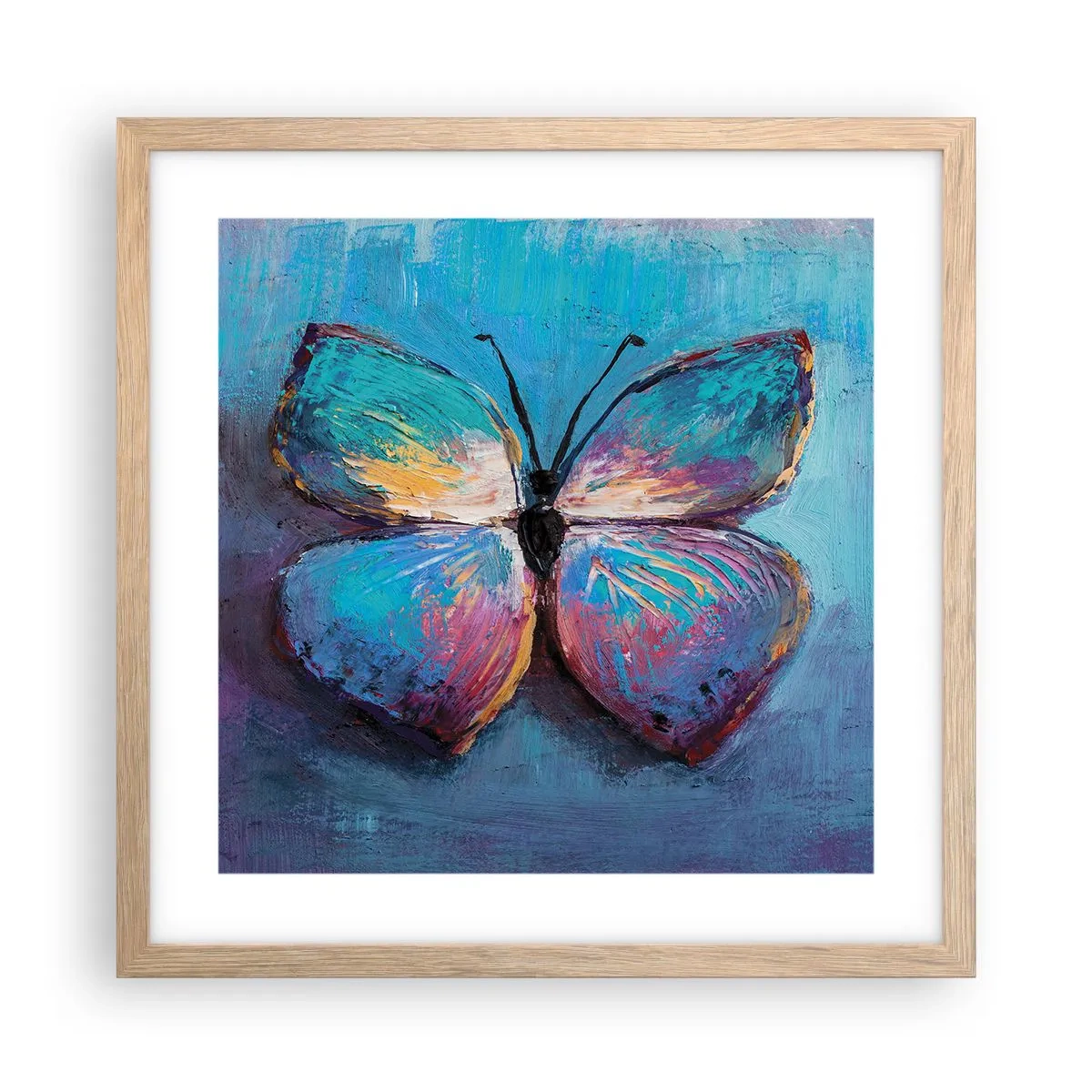 Plakat i ramme af lyst egetræ - I sin fulde pragt - 40x40 cm