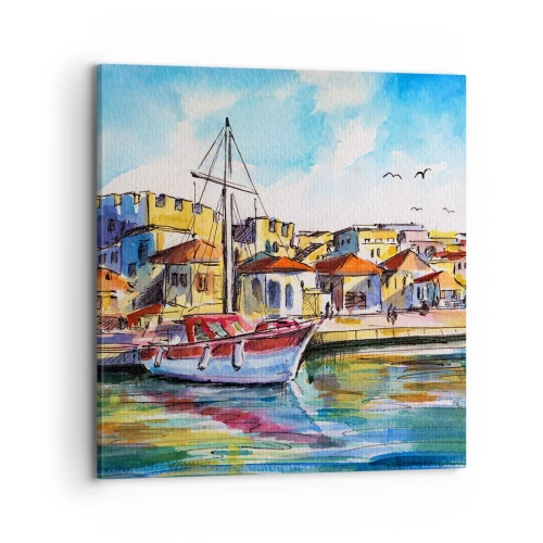 Lærredstryk - Billede på lærred - Regnbue eftermiddag - 70x70 cm