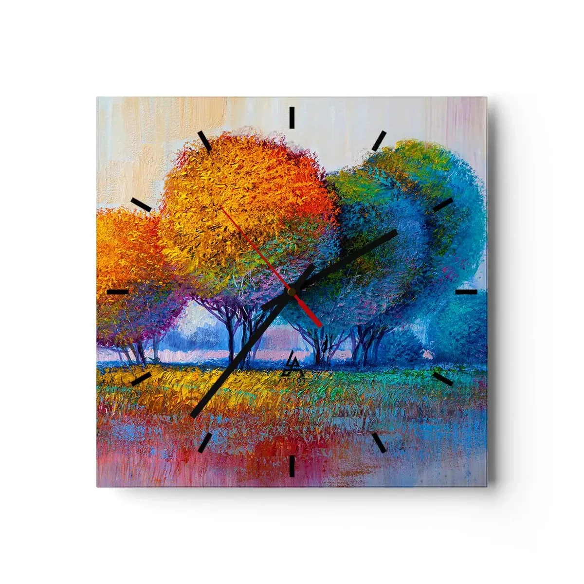 Vægur, Uret - En klump af piskende farver - 30x30 cm