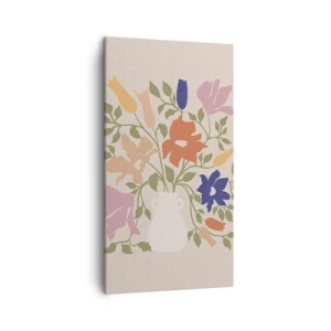 Lærredstryk - Billede på lærred - En delikat buket - 45x80 cm