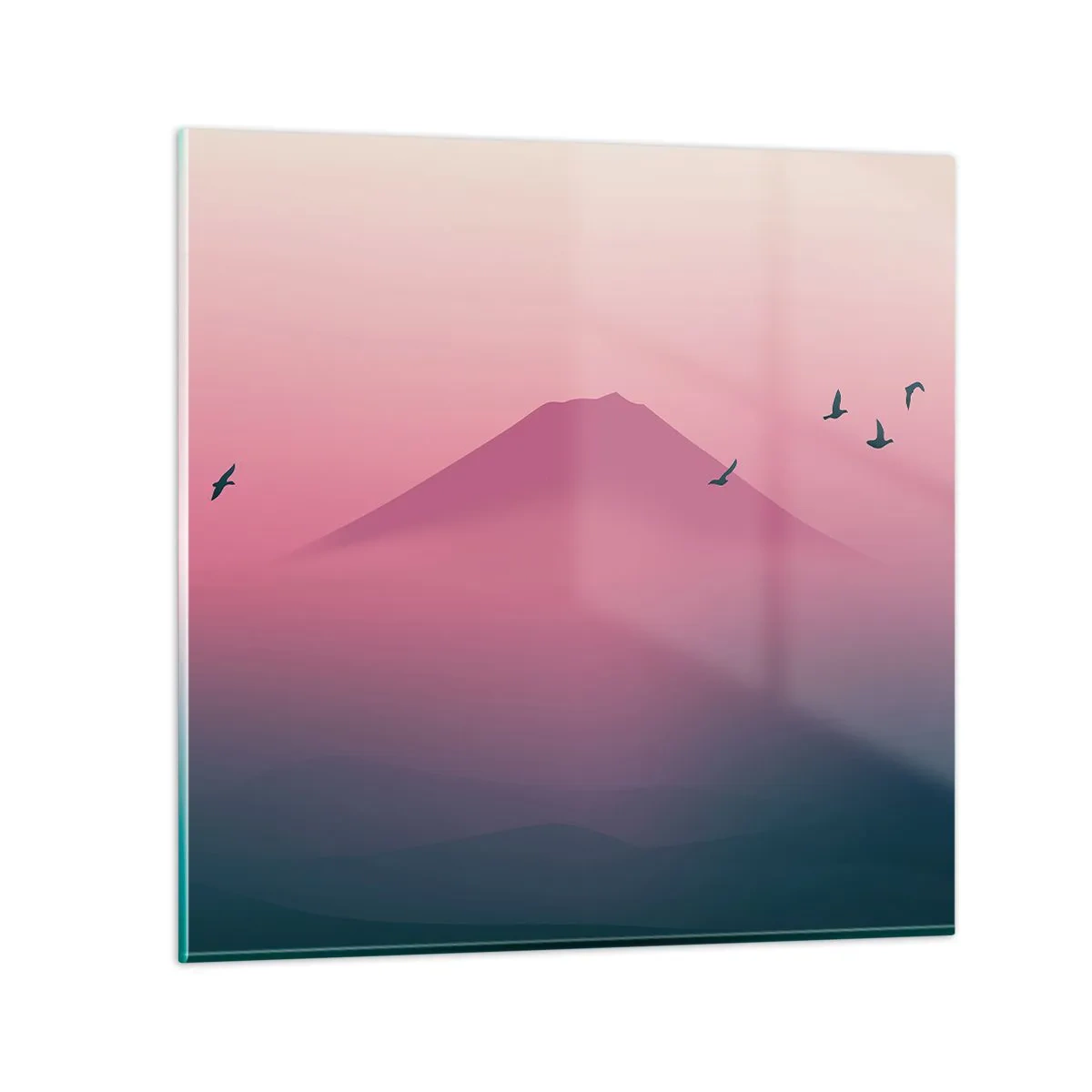 Billede på glas - Vandrer over skyerne - 40x40 cm