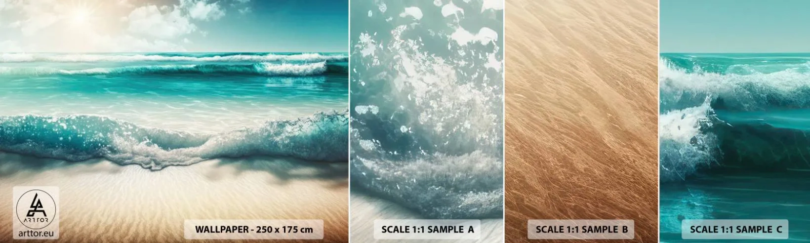 Fototapet Prøve Standard Eco - Havets ro - Strand, Hav, Edge - 100x30 cm