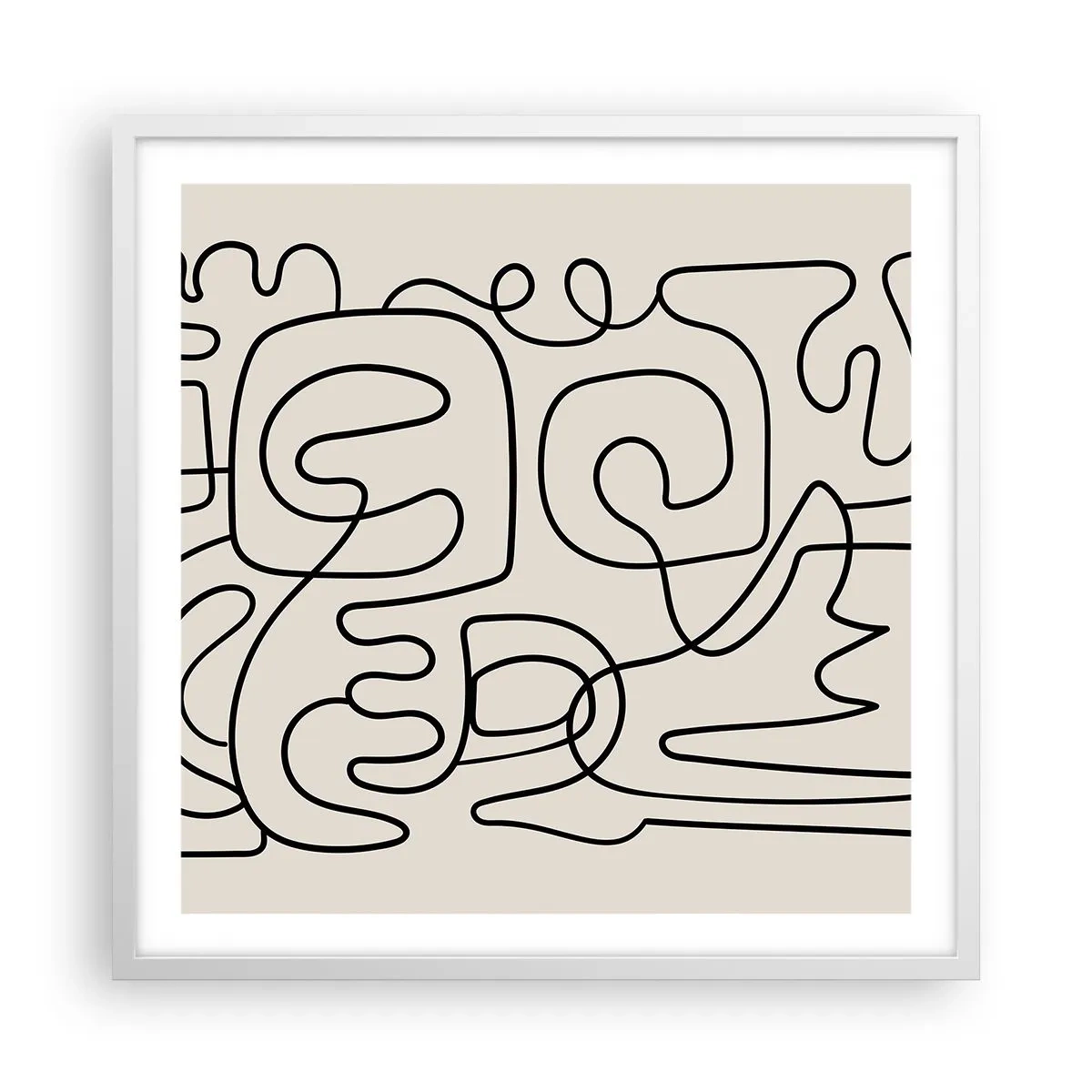 Plakat i hvid ramme - På sporet - 60x60 cm