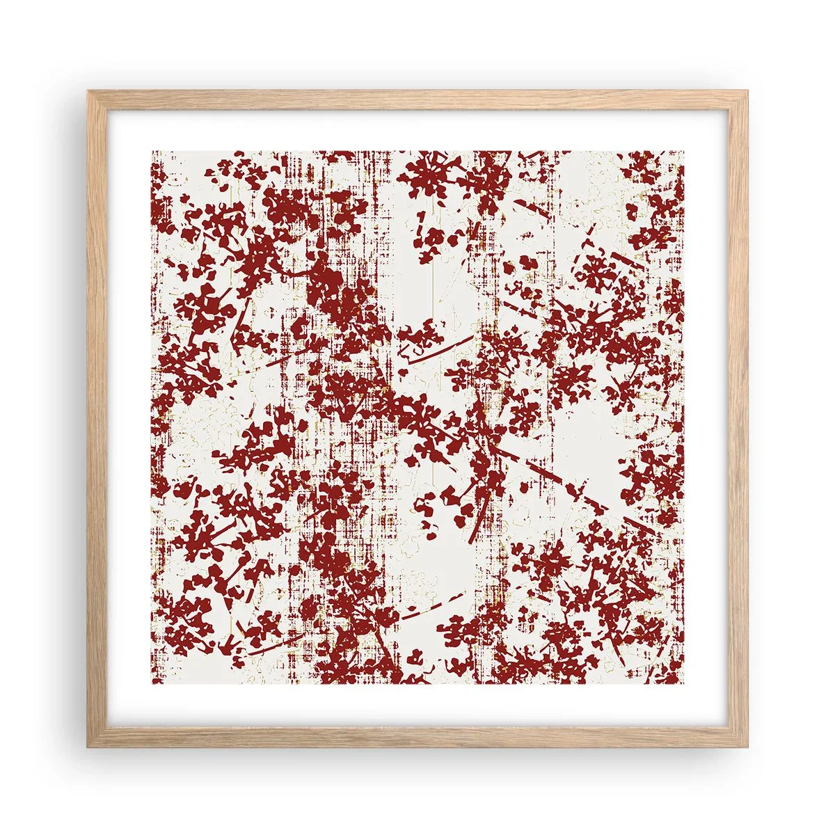 Plakat i ramme af lyst egetræ - Som en gammel percale - 50x50 cm