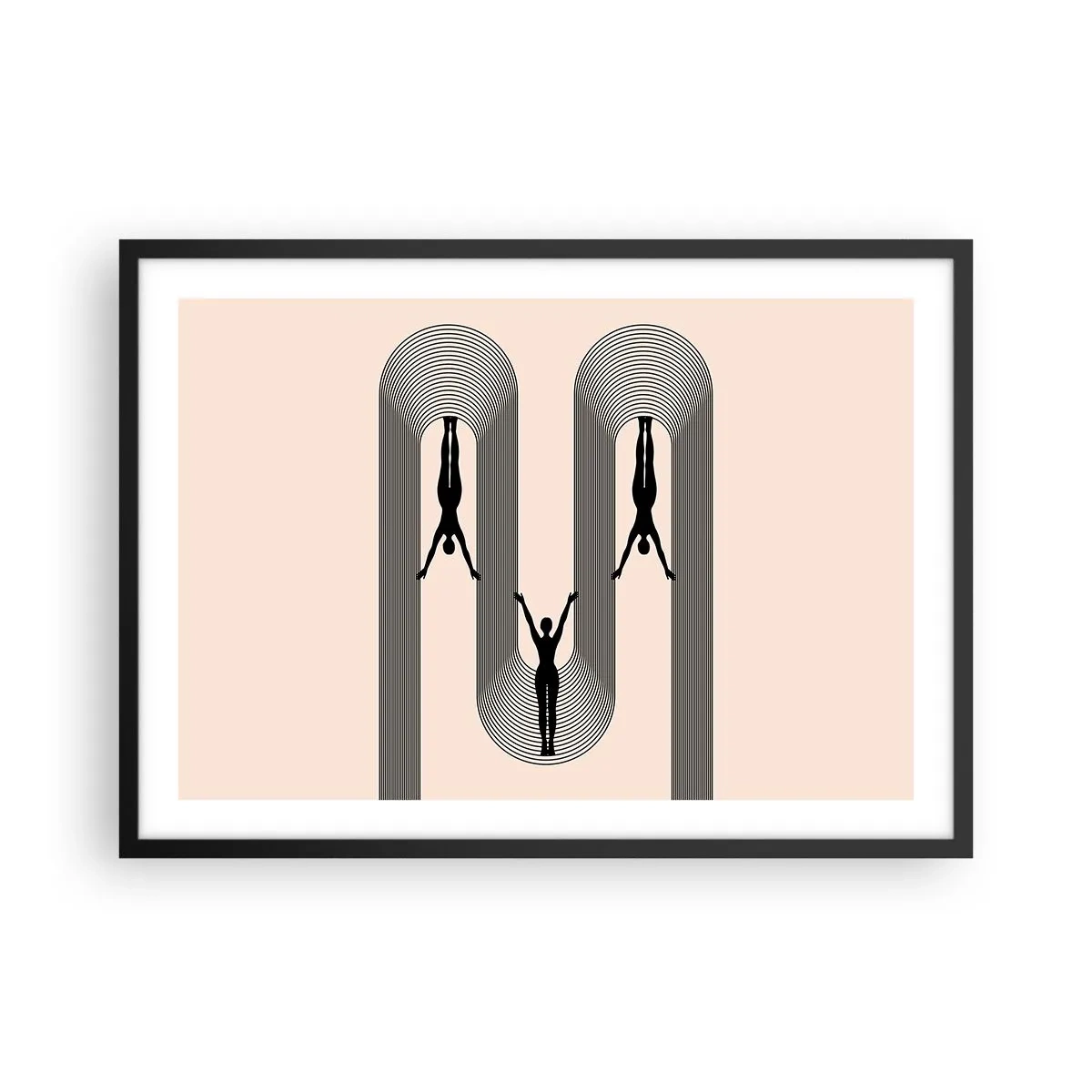 Plakat i sort ramme - På hovedet nedad - 70x50 cm
