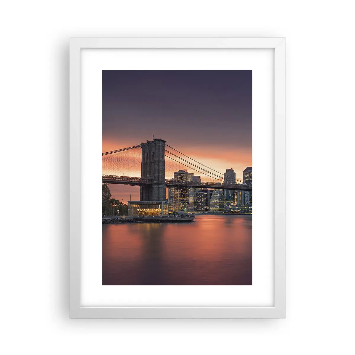 Plakat i hvid ramme - Sænket i lilla stilhed - 30x40 cm