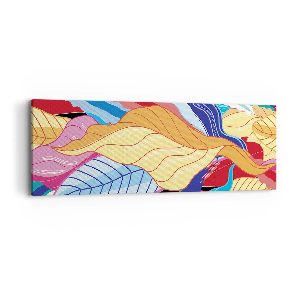 Lærredstryk - Billede på lærred - Et farverigt rod - 90x30 cm