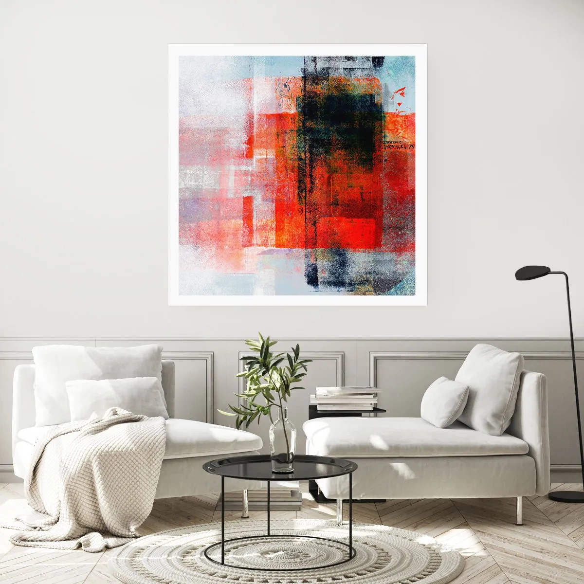 Plakat - Glødende komposition - 40x40 cm