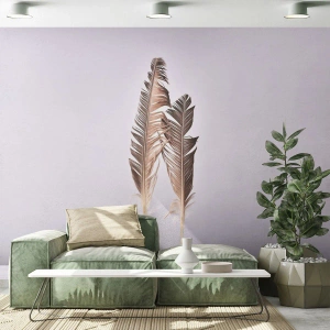 Fototapet Premium Canvas - Mod intetheden - Fuglefjer, Stykke, Grafik - 200x140 cm