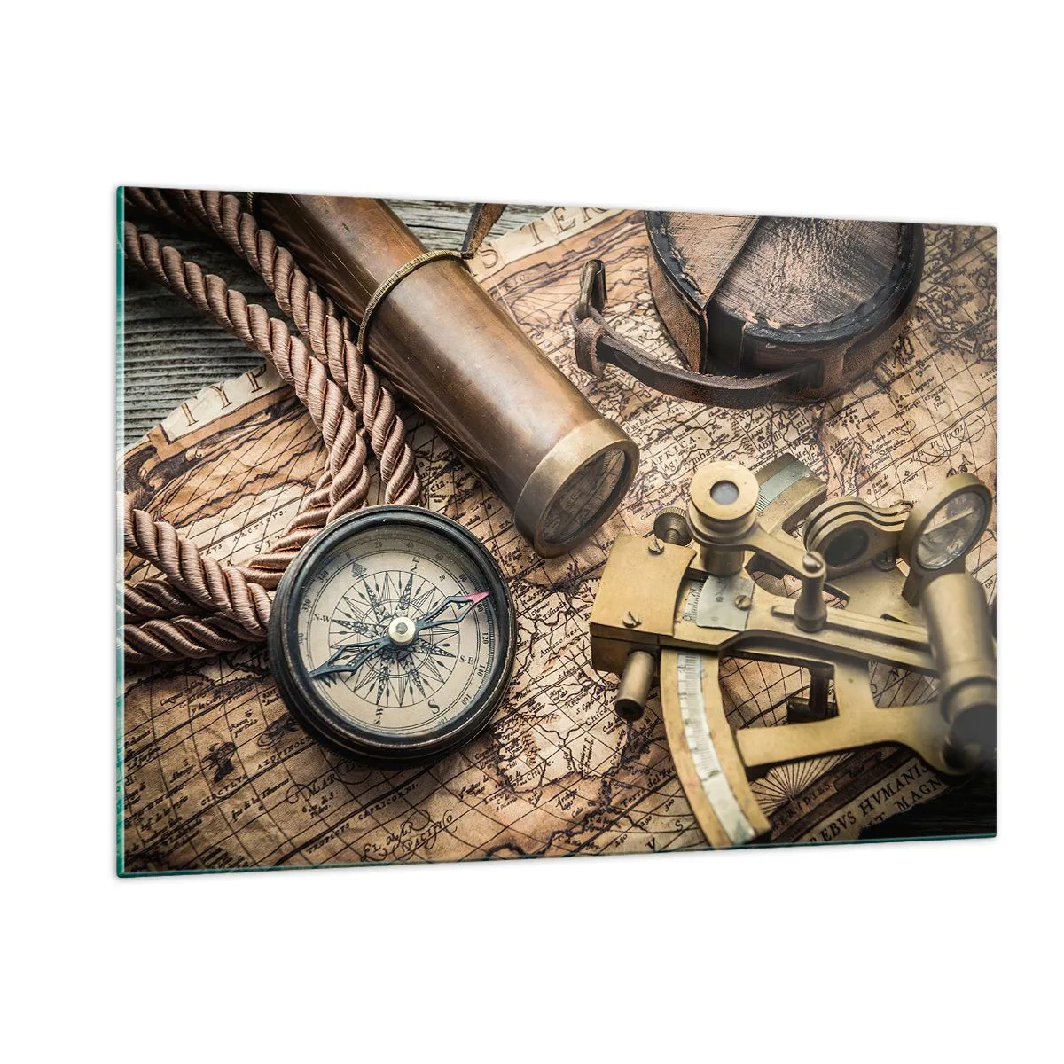 Billede på glas - Fastlægge kursen - 120x80 cm