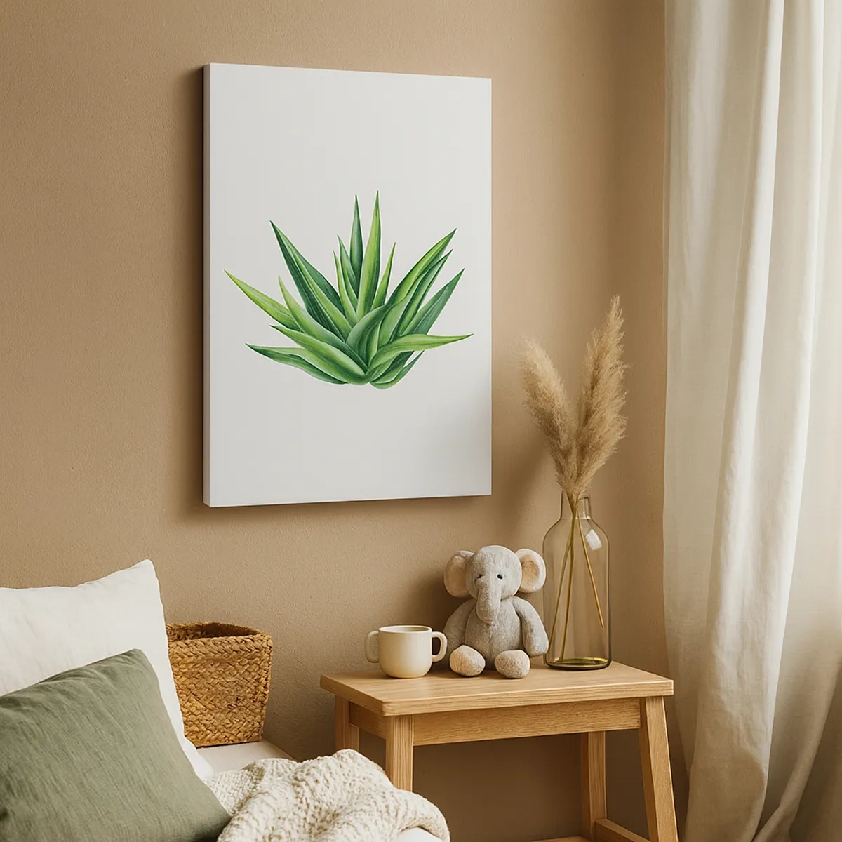 Lærredstryk - Billede på lærred - Grøn - styrke - liv - 50x70 cm