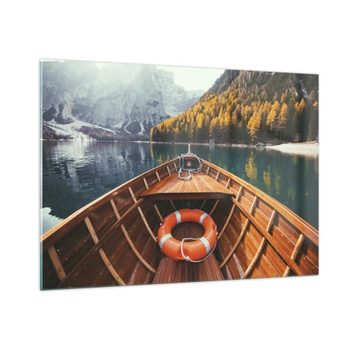 Billede på glas - Bjergtur - 100x70 cm