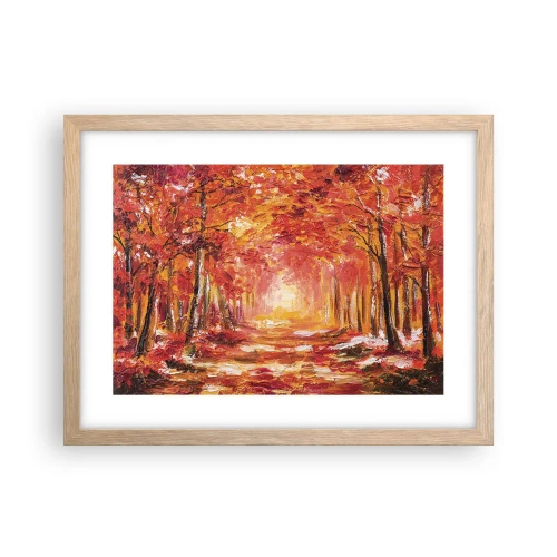 Plakat i ramme af lyst egetræ - Kobberskov - 40x30 cm