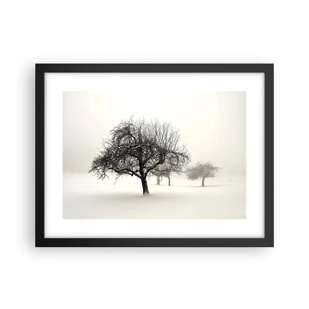 Plakat i sort ramme - Vintersøvn - 40x30 cm