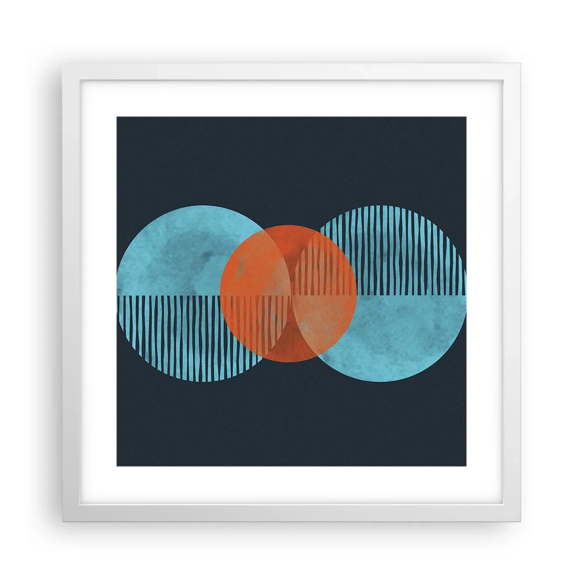 Plakat i hvid ramme - Symmetrisk sammensætning - 40x40 cm