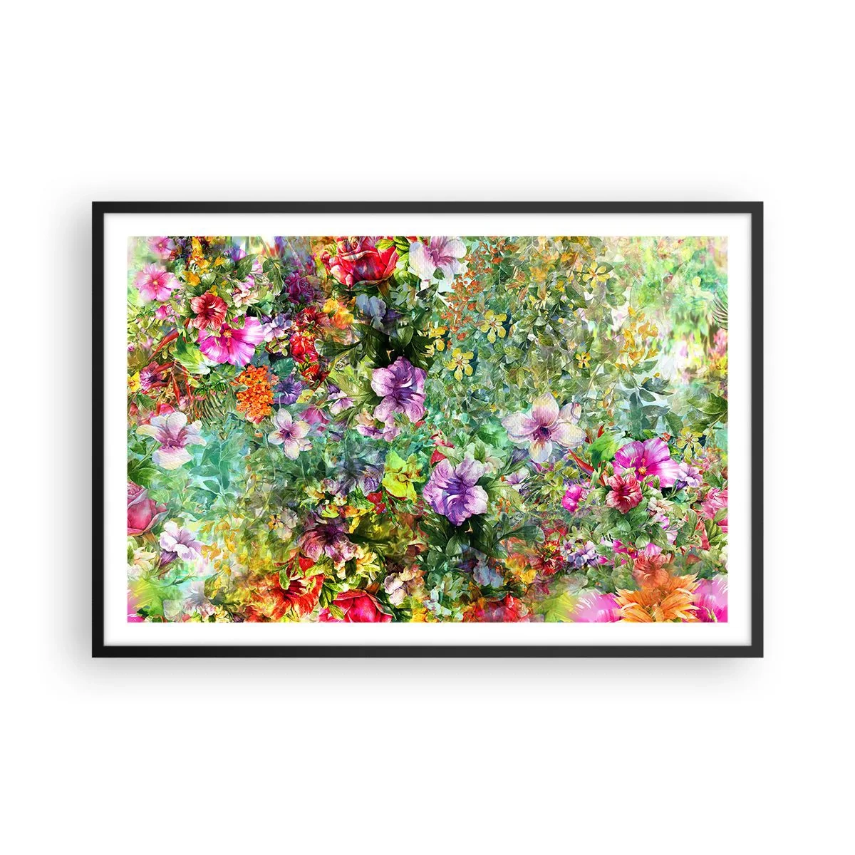 Plakat i sort ramme - Ind i blomsterne ved fortabelse - 91x61 cm