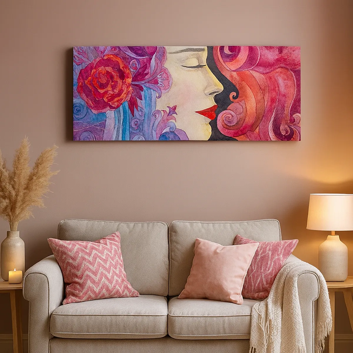 Lærredstryk - Billede på lærred - Art Nouveau er stadig i live - 30x30 cm