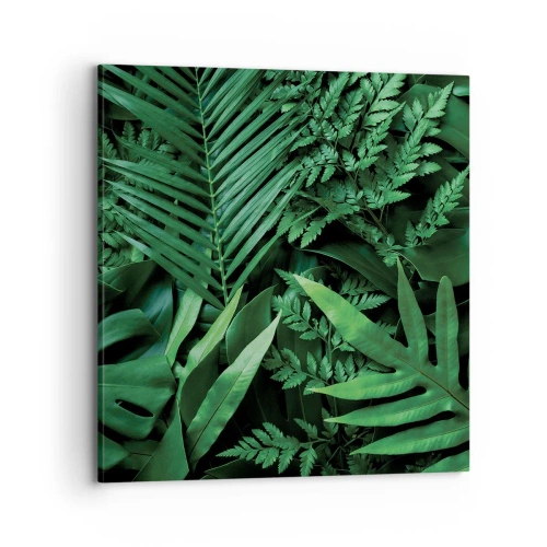 Lærredstryk - Billede på lærred - Kranset i grønt - 70x70 cm