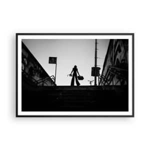 Plakat i sort ramme - Vandring i byen - 100x70 cm