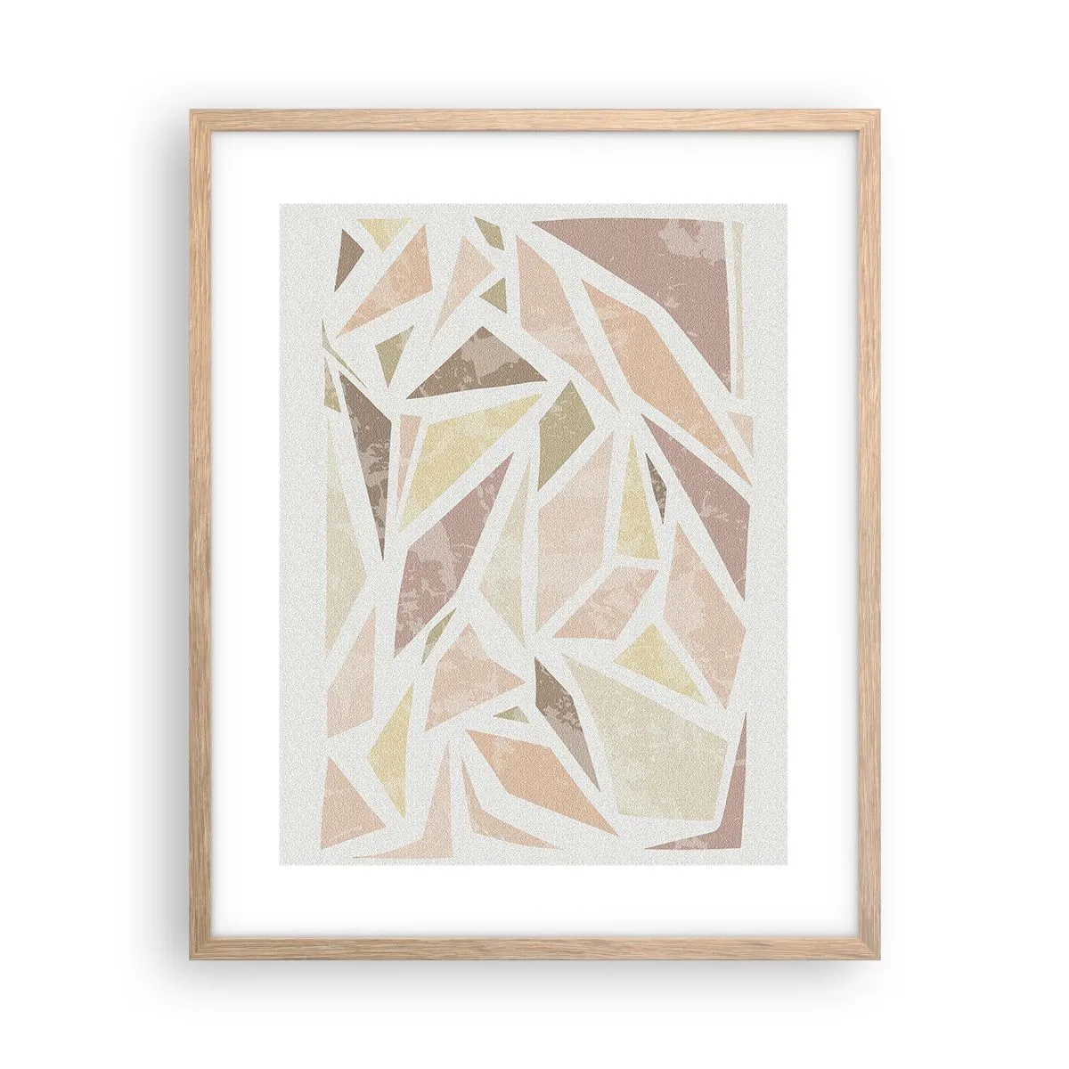 Plakat i ramme af lyst egetræ - Komposition af farvet glas - 40x50 cm