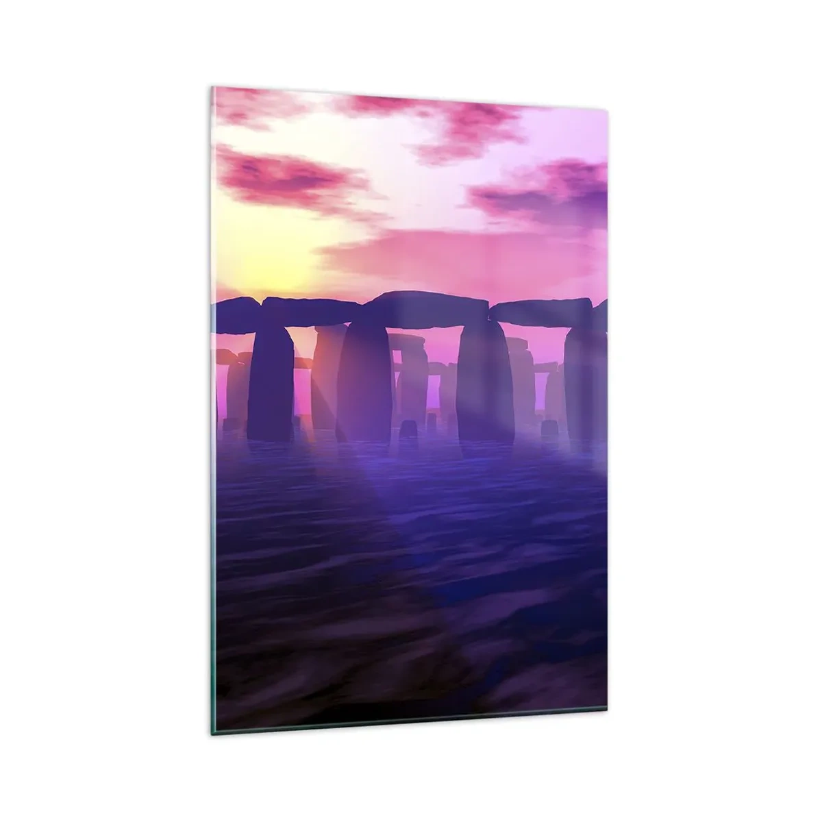 Billede på glas - Mystik ved daggry i tågen - 80x120 cm