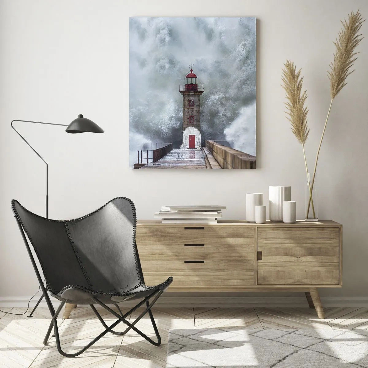 Billede på glas - Vandets brusen, vindens susen, lyden af vinden - 50x70 cm