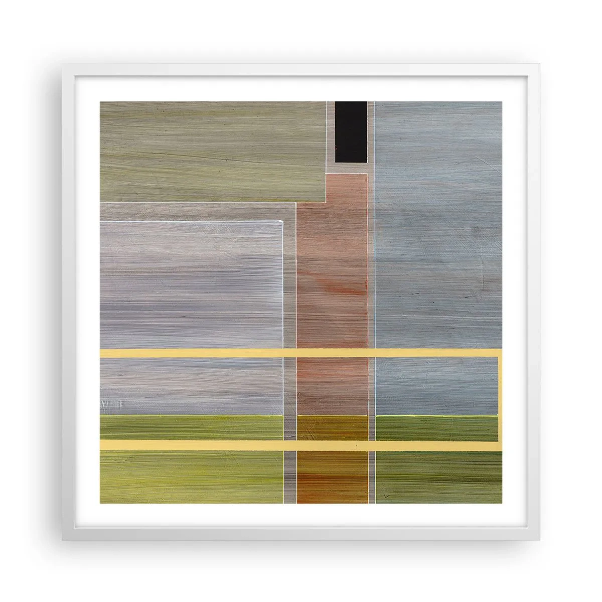 Plakat i hvid ramme - Lige og rolig - 60x60 cm