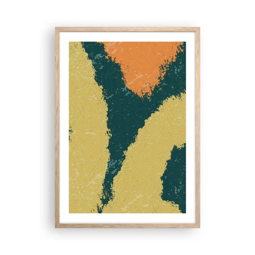 Plakat i ramme af lyst egetræ - Abstraktion - i slowmotion - 50x70 cm