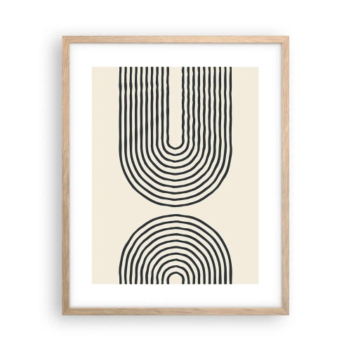 Plakat i ramme af lyst egetræ - Kommer snart... - 40x50 cm