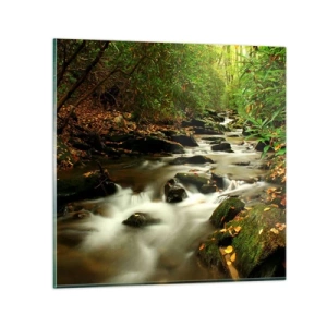 Billede på glas - Som flydende sølv - 50x50 cm